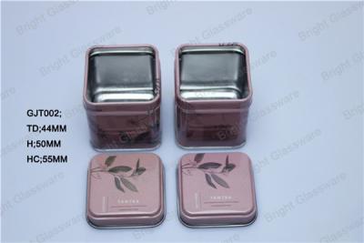 China custom small delicate square tinplate jars with lid and logo design for sale