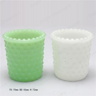 China Fancy handmade Opal candle cup, milky white opal glass cup, green opal candle holder for sale for sale