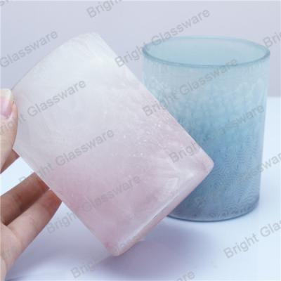 China wedding decoration frosted colored glass candle holder for sale