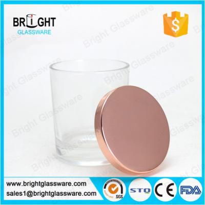 China electroplating rose gold metal lids for candle holder for sale