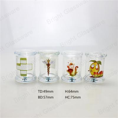 China New design glass jar with custom logo, candle jar with glass lid for sale