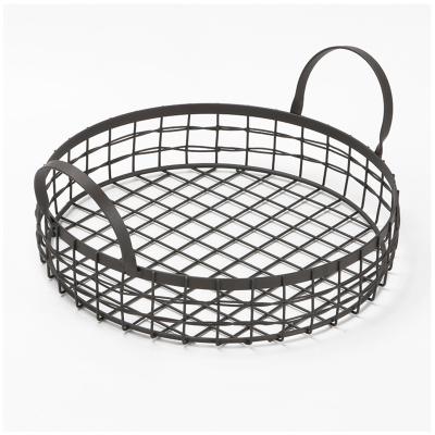 China High Quality Viable Metal Fruit Basket Round Iron Fruit Basket Iron Wire Basket For Kitchen Living Room for sale