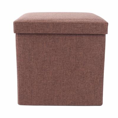 China Viable Hot Selling Square Stool Style Folding Folding Storage Box Canvas Storage Box For Living Room for sale