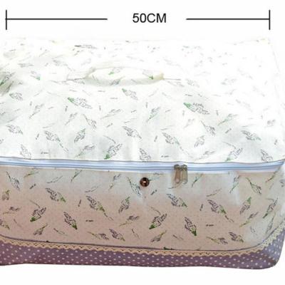 China Viable No Smell Foldable Canvas Flower Quilt Storage Bag Travel Clothes Storage Broken Bags Folding Storage Bag for sale