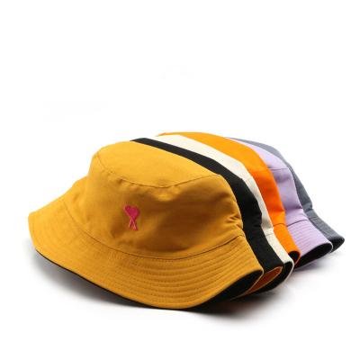 China Cotton COMMON Custom Double Sided Embroidery Hat Fisherman Design Logo Reversible Bucket Hat for sale