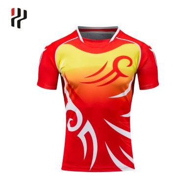 China OEM cheap sublimation antibacterial service men's custom made team rugby singlet, wholesale rugby uniforms for team for sale