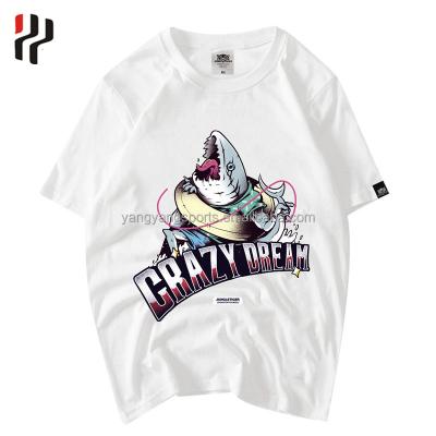 China Fashion cheap anti-pilling cotton men's custom printed round neck men's 100% fishing T-shirt for sale