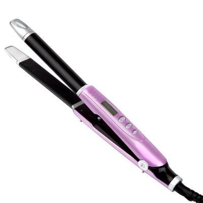 China 1 Hour Auto Cut 2 in 1 Ceramic Hair Straightener Iron Hair Straightening Crimper Mini Flat Iron Styler for sale