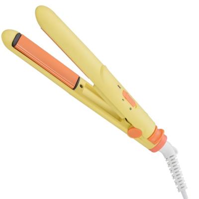 China Wholesale Hotel Electronic Hair Iron Curler Iron Plywood Portable Cute Hair Straightener Mini Dual-Use for sale