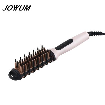 China Hotel Hair Straightener Custom Ionic Electric Ceramic Brush With Led for sale