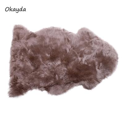 China Fashion Designed Area Rug Genuine Sheepskin Bean Colored Rug Long Wool Blanket Non Slip for sale