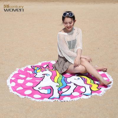 China Turkish Microfiber Compressed Quick Dry Digital Printed Custom Round Beach Towel for sale