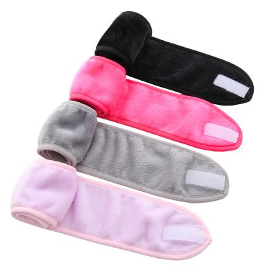 China Fashion Custom Design Luxury Coral Fleece Shower Yoga Spa Headband Makeup Headbands For Women for sale