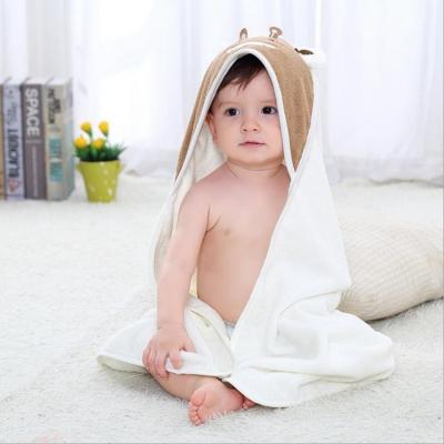 China Sustainable Hot Selling Baby Organic Bamboo Bath Cotton Hooded Towel for sale