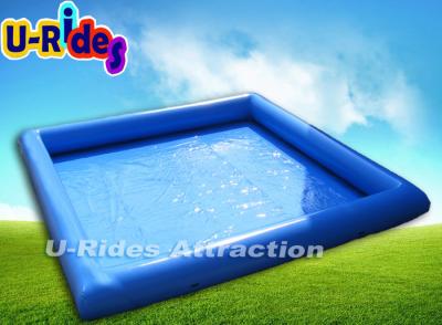 China Square Blue Inflatable Swimming Pools Above Ground Single Tube 6m x 6m x 0.65m for sale