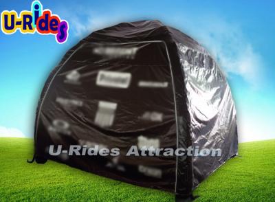 China Custom Logo Black Inflatable Dome Tent , Dome Inflatable Tent For Advertisement for sale