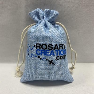 China Drawsting Natural Eco-Friendly Burlap Small Jute Gift Sack Jute Drawstring Pouch for sale