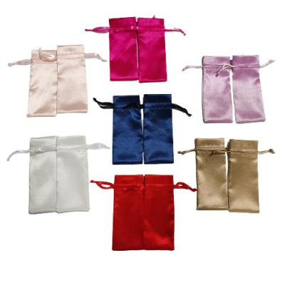 China Factory Supply Wholesale Recyclable Satin Jewelry Perfume Bag Fashion Double Cosmetic Satin Packaging Bag for sale