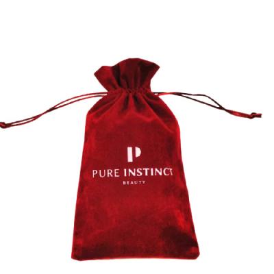 China Recyclable Custom Logo Printed Jewelry Pouch Suede Drawstring Gift Jewelry Packaging Bag for sale