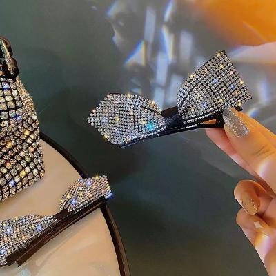 China Niche Sporty Fairy Platypus full rhinestone hair clips with rhinestone side clips at the back of the headdress single main hair acce for sale