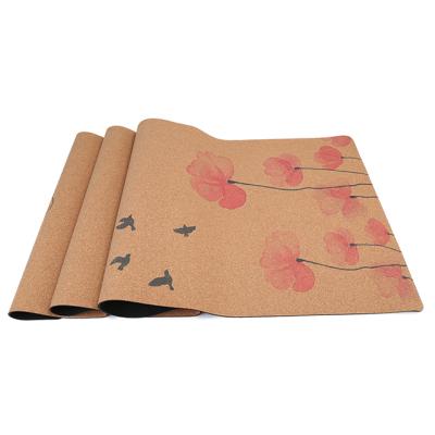 China Keepeak Waterproof/Eco-Friendly/Non-Slip Cork Natural Rubber Outdoor Flower Printing Yoga Mat for sale