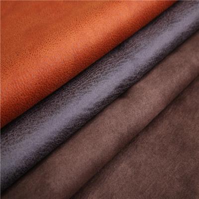 China Shrink-Resistant Brozing Suede Fabric With Weft Backing , Chemical Foiled Suede For Sofa Fabric for sale