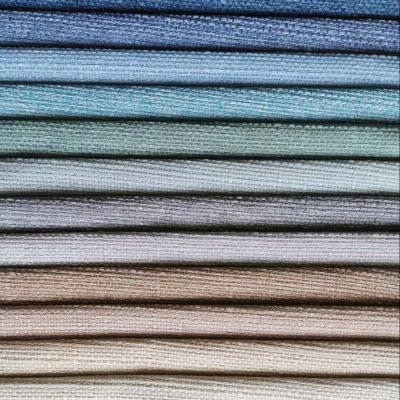 China Heat-insulation 100% polyester upholstery faux polyester sofa cover linen fabric for furniture cushion for sale