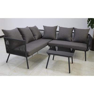 China Modern Outdoor Aluminum Sofa Set Aluminum Frame 3 Pcs KD Sofa Set for sale