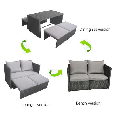 China Modern All Weather Wicker Rattan Sofa Outdoor Rattan Sofa Furniture Set for sale