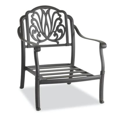 China Black Cast Aluminum Patio Garden Furniture Durable All Weather Hot Sale Beautiful Shape Simple Chir for sale