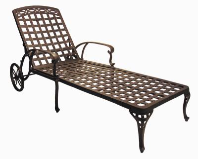 China Outdoor Furniture Metal Outdoor Patio All Cast Aluminum Convertible Lounge Folding Bed for sale