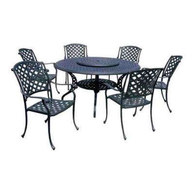 China Modern Outdoor Furniture Cast Aluminum Patio Garden 7pc Dining Set for sale