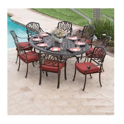 China Modern Outdoor Garden Round Table Cast Aluminum Patio Dining Set for sale