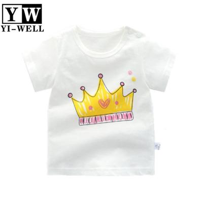 China Anti Shrink Ready To Ship Wholesale Baby T-Shirt With Crown Print for sale