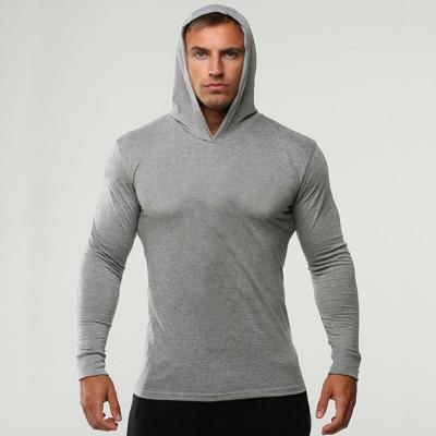 China Wholesale Men's Breathable Solid Color Cotton Sweatshirt Long Sleeve Workout Running GYM Performance Pullover Hoodie for sale