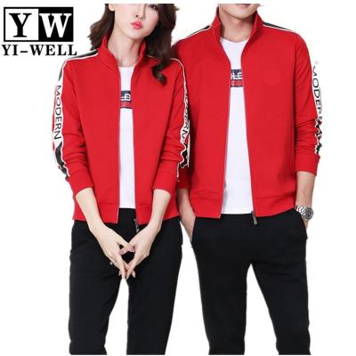 China Breathable Make Your Own Design Couple Custom Unisex Red Tracksuit for sale