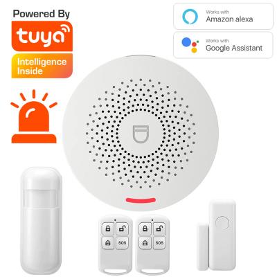 China PAN-TILT WIFI GSM Home Security Alarm System with Wireless Motion Sensor Detector Burglar Anti Theft TUYA APP Supports Alexa and Google for sale