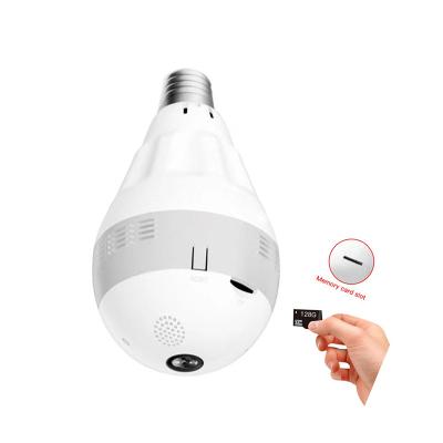 China Mini Night Vision Camera IR-Cut Built-in Panoramic 360 IP Camera Siren 1080P HD Wifi E27 Bulb Light Camera Two Way Audio CCTV for sale