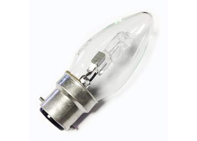 China 42W Energy Saving Clear Halogen Light Bulbs B22 Bayonet Cap Fitting Candle Shape for sale