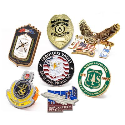 China China Manufacturer Custom Design Your Own Metal Embossed 3D Soft Hard Enamel Military Security Badge For Souvenir for sale