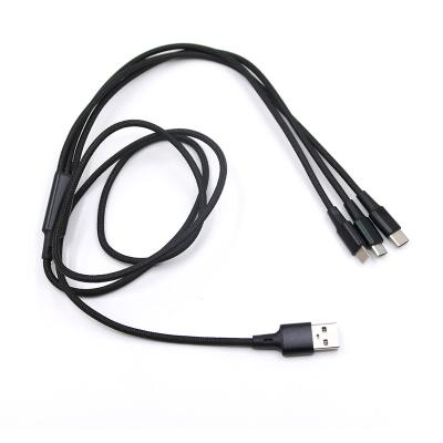 China Custom cell phone manufacturing logo nylon braided usb nylon cable type c quick charging cable for iphone for type c for mic for sale