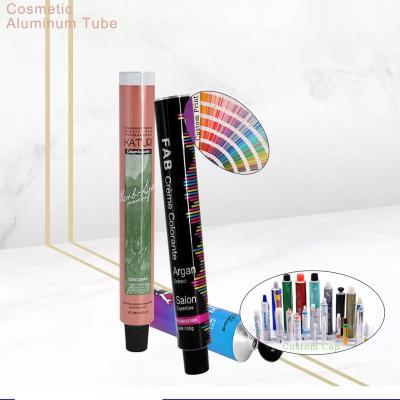 China Recyclable Eco-Friendly Custom Printing Collapsible Packaging Tinting Tube Recyclable Metal Hose Hair Squeeze Cream Cosmetic Glue for sale