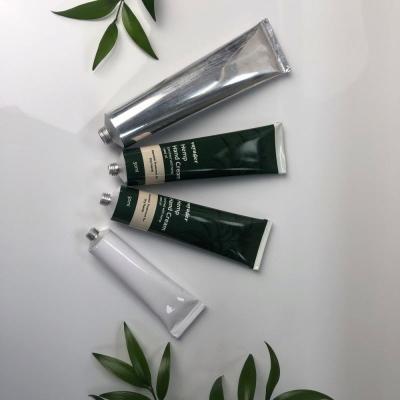 China Factory Factory OEM ODM Folding Tubes 100Ml Metal Body Cream Aluminum Foil Cosmetic Open Soft Empty Recyclable And Eco-Friendly Container Glossy for sale