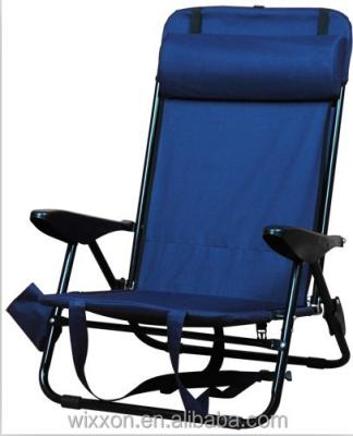 China Beach Chair Folding Armchair Platform Camping Beach Chair With Cup Holder for sale