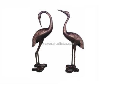 China China Garden Heron Pair Sculpture / Cast Aluminum Crane Set for sale