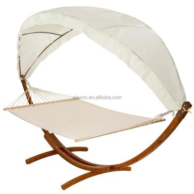 China Hammock Hanging Furniture KD Design Outdoor Wooden Garden Patio With Canopy for sale