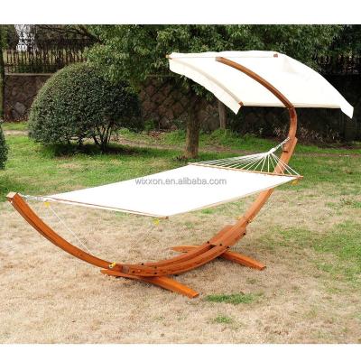 China Outdoor Wooden Garden Patio Design Furniture KD Foot Hanging Hammock for sale