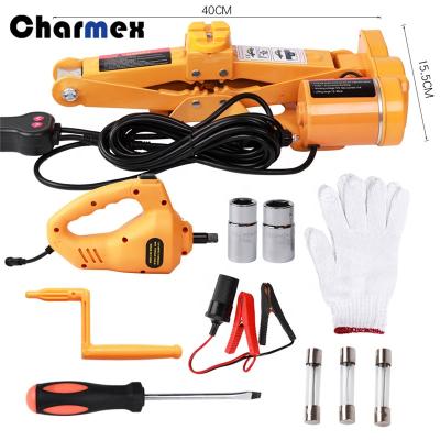 China Charmex Car Electric Jack Cordless Electric Ratchet Wrench Jack Repair Kit 12v Electric Jack And Wrench Tool for sale