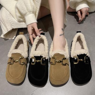 China 2022 Fashion Trend Cotton Slippers Amazon Supplier Winter Soft Indoor Men Women Ladies Fashion Fur House Slippers For Women for sale