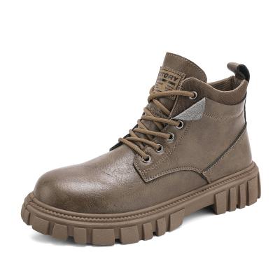 China Hot Sale Wholesale Black Color Round Straw Midsole Material Boots New Product Mens Shoes Beige Color From China for sale